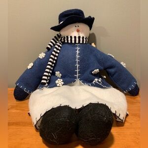 Snowman Sitter, Good Condition, Attached Hat, Scarf, Coat, Skirt and Boots
